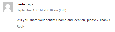 Dentists Location Comment